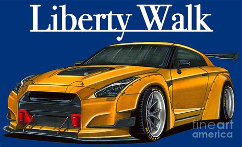 Stance Legendary Jdm Nissan Gt R R35 Liberty Walk Drawing By Vladyslav