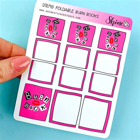 Foldable Burn Book Stickers Planner Stickers Cute Pink Planner Girl ...