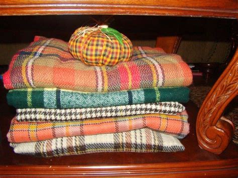 Fall Colored Plaid Blanket Throws Add Warmth To Room Vintage Blanket