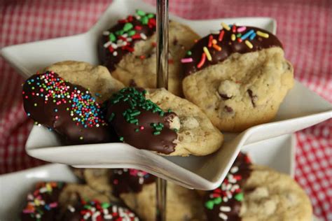 chocolate dipped chocolate chip cookies living  cookies