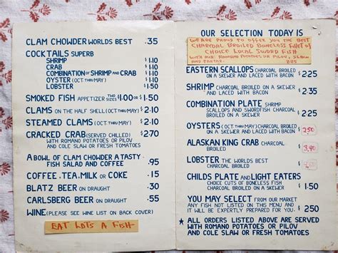 Vintage Menu S The Crab Cooker Newport Beach Ca