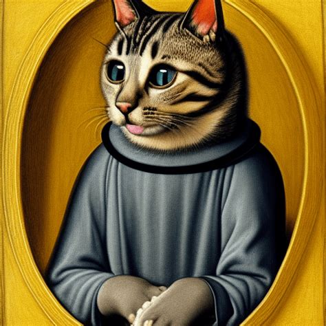 Retrato De Un Gato Al Estilo De Jan Van Eyck Creative Fabrica