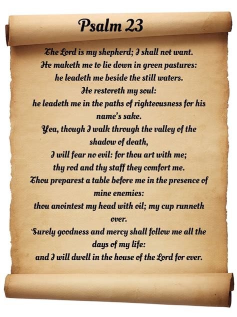 Psalm 23 The Lord Is My Shepherd Christian Bible Poster