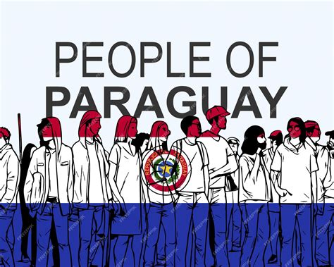 Premium Vector | People of paraguay with flag silhouette of many people
