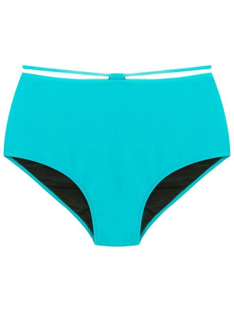 Gloria Coelho String Detail High Rise Bikini Briefs Blue FARFETCH AE
