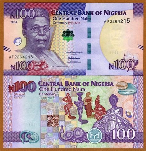 Jual Nigeria 100 Naira 2014 Commemorative 100 Years Existence Prefix