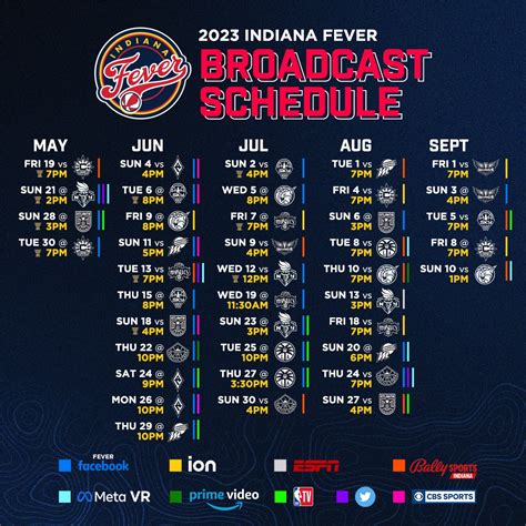 Indiana Fever Announce Broadcast Schedule