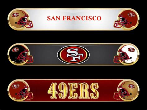 The San Francisco And San Francisco Football Logos Are Shown In Gold