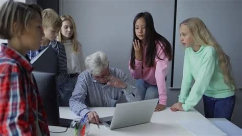 Mature Male Teacher Sitting In Front Of Stock Video Pond