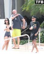 Bruna Marquezine Sexy Seen Flaunting Her Hot Figure Wearing Shorts In Miami Beach With Neymar