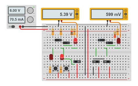 Circuit design Diode Logic Gates OR/AND - Tinkercad