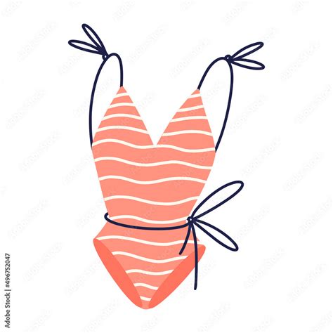 A Clipart Image Of A Stylish Bikini With Pink And White Stripes Free Clipart 5842005