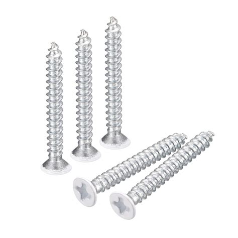 Uxcell Tornillos Blancos St3x25mm Tornillos Autorroscantes 50