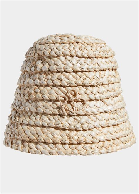 Ruslan Baginskiy Logo Woven Straw Bucket Hat Bergdorf Goodman