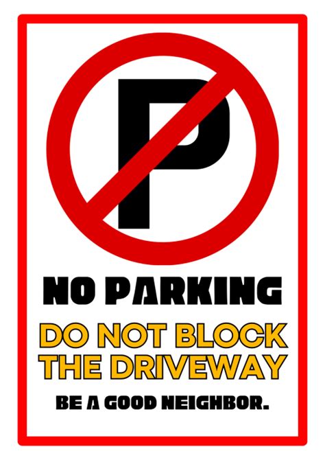 No Parking Signage A Size Laminated Or Waterproof Sticker Lazada Ph