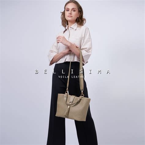 Tas Anyam Kulit Voila Bellisima Nude Medium Voila Leather