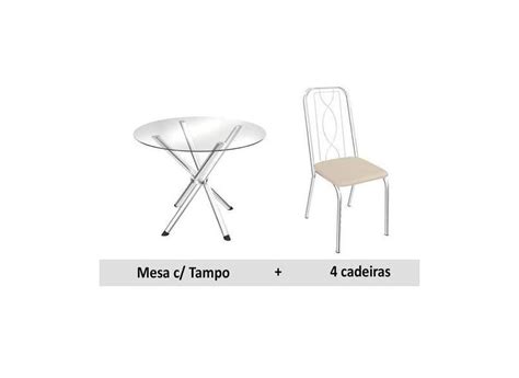 Mesa Kappesberg Volga Cadeiras Viena Cromada Nude em Promoção é no Buscapé