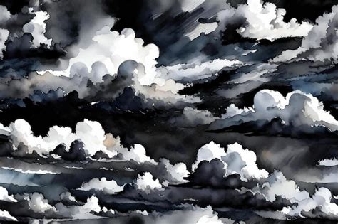 Premium Photo | Clouds in the sky watercolor illustration for your design