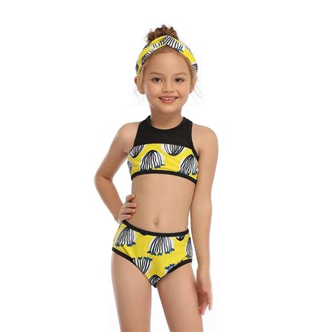 Детский комплект бикини; леопардовый купальник для маленьких девочек ...