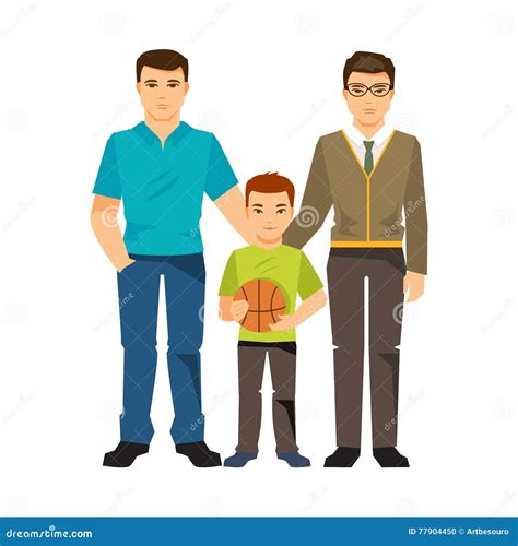 Coppie Gay Con Un Bambino Illustrazione Di Vettore Illustrazione Vettoriale Illustrazione Di