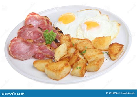 Bacon, Eggs & Fried Potatoes Stock Photo - Image of potatoes, bacon