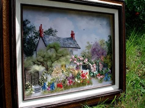 Marty Bell Fine Artwork Print White Cottage Garden Silk