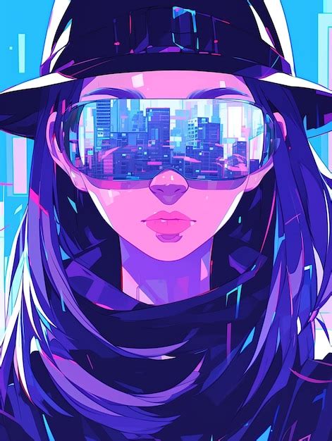 Anime Figur Mit Virtual Reality Brille Im Metaverse Kostenlose Foto