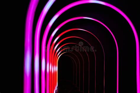 Archways Of Hot Pink And Hot Rod Red On Black Background Asset Stock Image Image Of Abstract