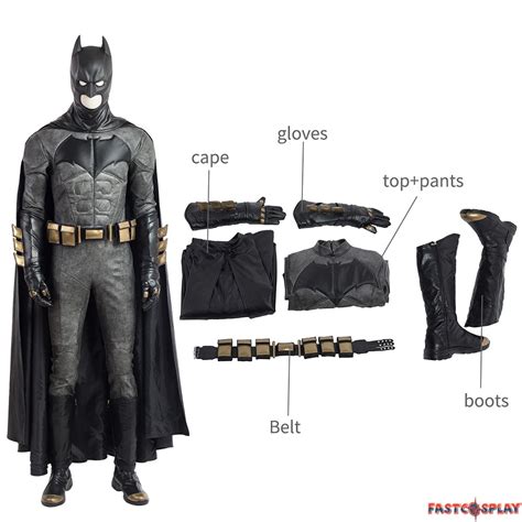 2017 Justice League Batman Cosplay Costume Deluxe Outfit Full Set