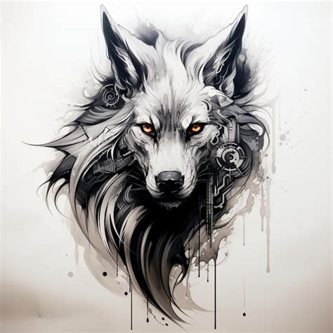 Premium Photo | Pencil sketch of a wolf tattoo