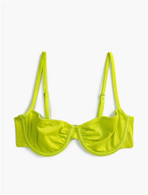 Yeşil Kadın Balenli Bikini Üstü İnce Askılı SAK BM Koton