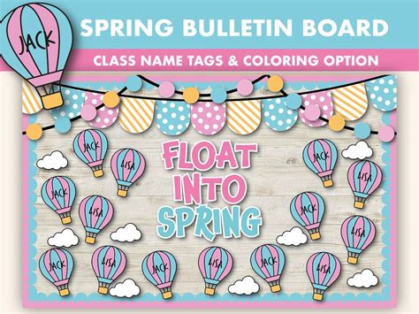 Hot Air Balloon Bulletin Board Kit Spring Bulletin Boards Digital April