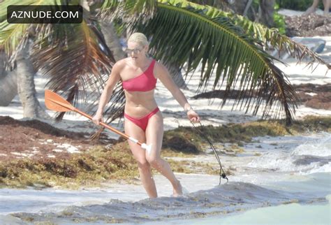 Lindsey Vonn Sexy Seen In A Red Bikini As She Takes Paddle Board For A Ride In Tulum Aznude