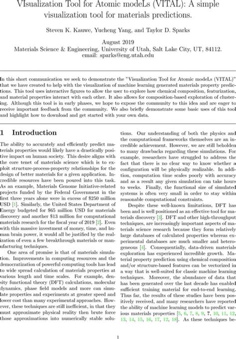 Visualization Tool For Atomic Models Vital A Simple Visualization