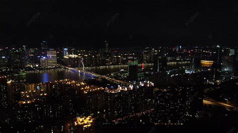 Aerial Photography Of Guangzhou Night View Guangzhou Liede Bridge Urban Architecture Night View ...