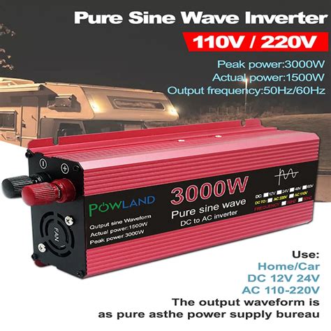 Onduleur D onde Sinusoïdale Pure De Dc 12v 24v À Ac 110v 220 V