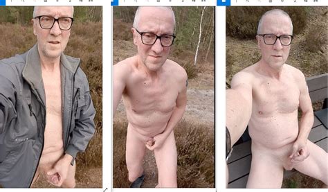Min Naked Exhibitionist Public Outdoor Woods Jerking With Cumshot
