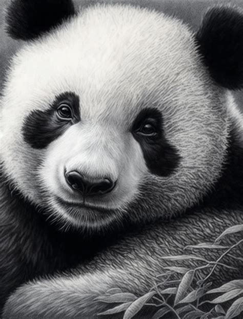 Um Desenho Preto E Branco De Um Urso Panda Foto Premium