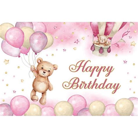 Yeele Hot Air Balloon Bear Elephant Photography Backdrop Baby Shower Birthday Party R