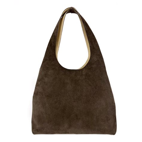 Сумка-шоппер baggie из натуральной замши шоколадного цвета N.S.BAGS ...