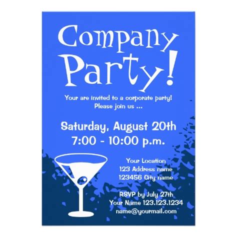 Blue Elegant Corporate Party Invitations Personalize Online