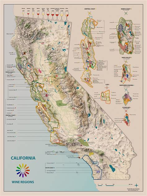 California Wine Regions Map American Viticultural Areas Detailed Map