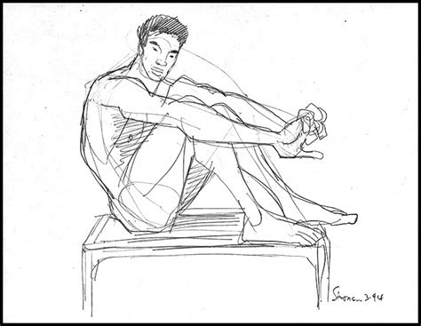Nude Seated On Table Hands Clasped The Art Of Douglas Simonson