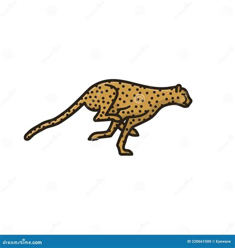 Running Cheetah Isolated Vector Illustration Stock Vector - Illustration of wildlife, speed ...