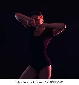 Graceful Naked Woman Neon Light Stock Photo 2243060375 Shutterstock