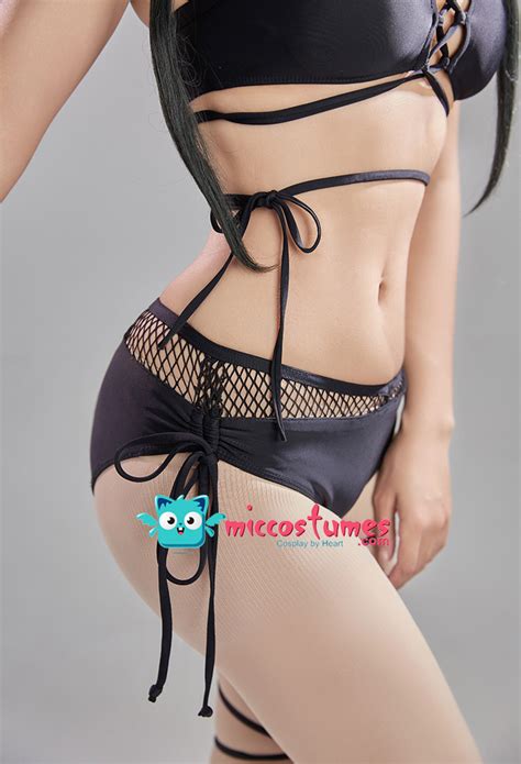 Anime Two Piece Swimsuit Lace Up Top And Panty Bathing Suit With Wrap Skirt Bikini Sets For Sale