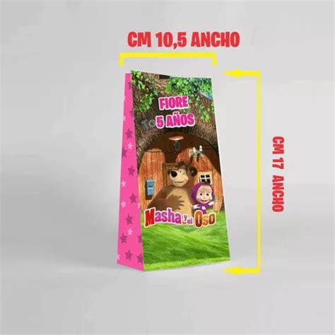 Bolsas Masha Y El Oso Para Sorpresitas O Souvenirs Pack X10 En Venta En