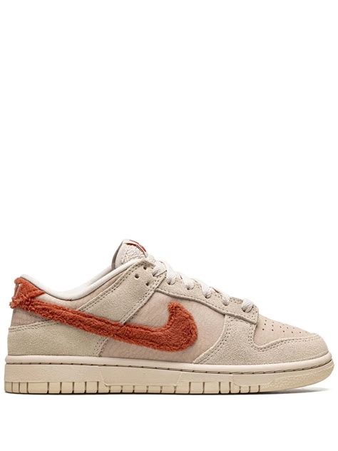 Nike Dunk Low Terry Swoosh Sneakers In Nude Modesens