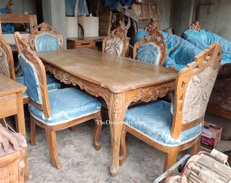 Rectangular Wooden Carved Dining Table Set Seater At Rs Set In