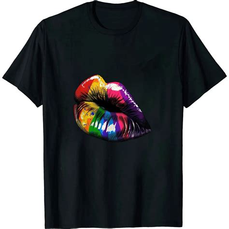Gosmith Lesbian Lips Kissing Rainbow Flag Gay Pride Lgbt Tshirt Gift T Shirt Walmart